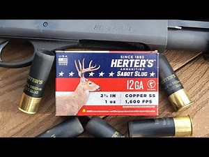 Herter's 12ga 2-3/4" 1oz Copper Sabot Slug Accuracy Test W/ Remington 870 & Rifled Barrel