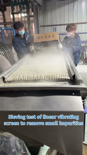 Linear Vibrating Screen Test for Rock Wool