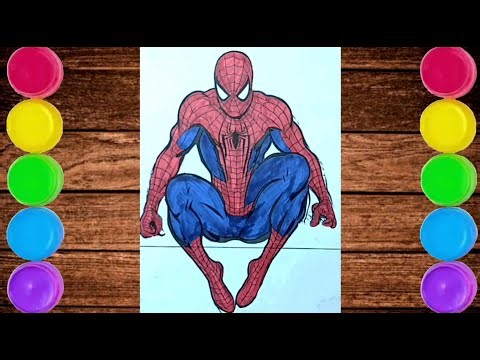 Easy Spiderman Drawing and Colouring.