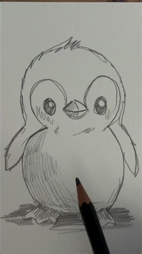 Cute Penguin Drawing | Sevimli Penguen Çizimi #shorts #sketch #drawing #asmr