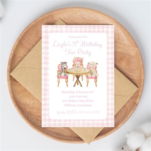 Tea Party Birthday Invitation - Custom Digital Download - Etsy