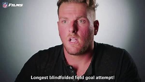 1.6M views · 18K reactions | That time Pat McAfee broke a Guinness World Record...blindfolded and for America.  ✊  Never before seen footage from #NFLTop100 2016  #TBT Guinness World Records | NFL Films | Facebook