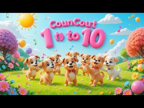 Dog Counting Song | Learn Numbers 1 to 10 with Playful Dogs | Educational Kids Songs