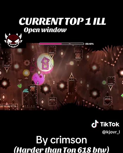 Open window full showcase only possible on 6k frames to bot top 1 on the impossible level list in gd. #gd #openwindow #ILL #geometrydash #zoink