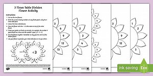 3 Times Table Division Flower Activity