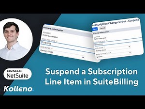 NetSuite Tutorial | Suspend a Subscription Line Item in SuiteBilling