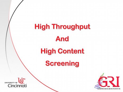 High Throughput And High Content Screening - SlideServe