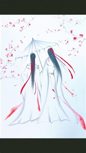 How to Draw a Beautiful Traditional Couple with an Umbrella ☂️ | Easy Pencil Sketch #shorts