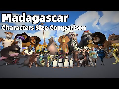 Madagascar Characters Size Comparison | From Smallest to Largest 【Remastered】