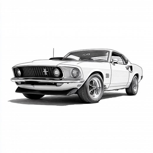 Ford Mustang Coloring Pages Printable | Classic Muscle Car Coloring Book | 21 Unique Pages | Digital Download - Etsy Finland