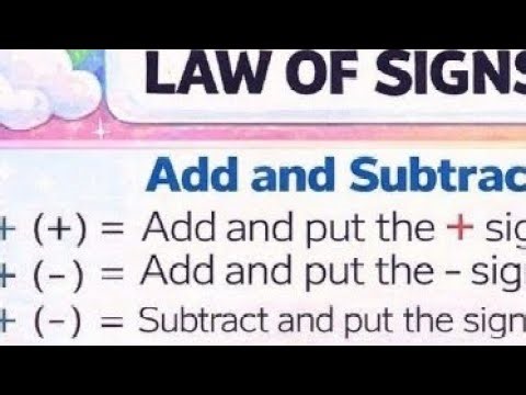 Use of integers sign on addition operation.