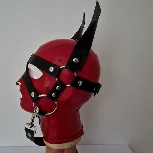 Latex pony head harness, handmade by dominionfetishwearuk