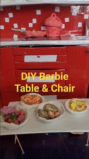 DIY Barbie Table & Chair ✨или чуть кликабельнее:Easy Barbie Table & Chair DIY