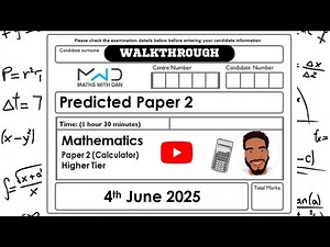 Edexcel GCSE Maths | Predicted Paper 2 | Higher Tier | June 2025 | Walkthrough | MathsWithDan