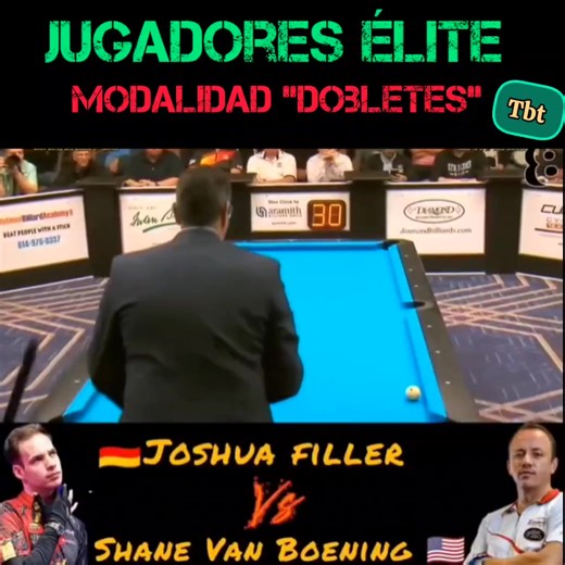 ⚠️#TBT DUELO DE DOBLETES jugadores élites Joshua filler 🇩🇪 VS 🇺🇲 Shane Van Boening 😱😱 Que tal este duelo? . . ⚠️ Nota : no tengo derecho sobre la música que suena al fondo #billiards #pool #snooker #billiards #balloonchallenge #efrenreyes #billarpoolcolombia #ViralHOY #reelfb #snooker #bola9 #viralhoy #billarpool #billiarad #billares #sports | pool guajira