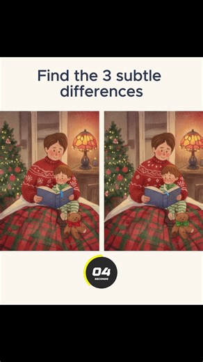 Find the Difference: Can You Find 3 Changes? 👀✨ | Cozy Christmas Puzzle #shorts