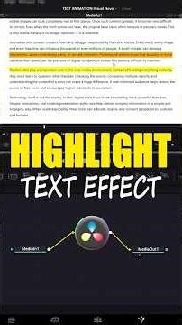 Highlight Text Effect | DaVinci Resolve | Edit trick for everyone
