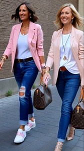 Estilo casual chic 50 con blazer #outfitoftheday #fashion #look #outfit #style #moda #estilo | Cómo Vestir con Estilo Después de los 50, 60 y Más