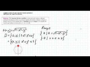 Dominio y Rango Función de varias variables