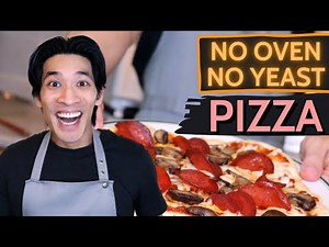 Trying the 2 INGREDIENT PIZZA DOUGH Recipe by Emma’s Goodies | How to Make a No Oven No Yeast Pizza