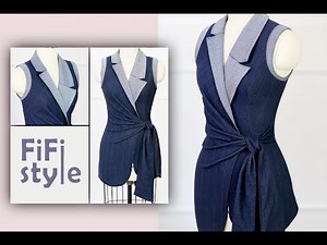 FiFi Style : Asymmetrical danton collar design, waistband