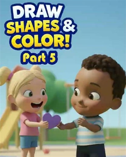 🟣 Purple Heart Surprise! ⭐ Learn Shapes & Colors | Part 5 #Shorts