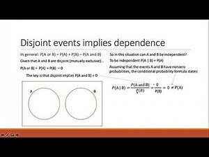 APS The Relationship between Disjoint and Independent Events