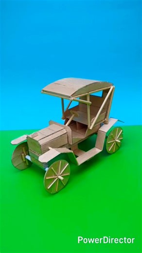 CLASSIC CAR made with popsicle sticks