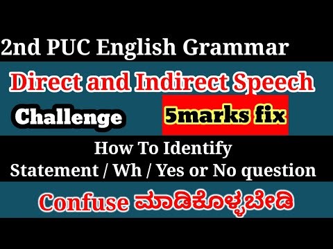 2nd PUC Reported Speech English grammar questions Report the following conversation 2nd PUC English