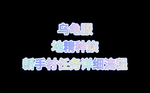 乌龟服--地精种族--新手村任务详细流程