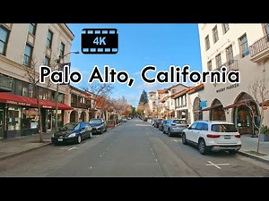 Driving around Bay Area (Palo Alto), California - 4K