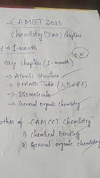 EAMCET 2025: Chemistry easy chapters | EAMCET chemistry important chapters | #eamcetchemistry
