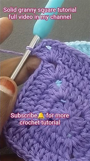 easy solid granny square tutorial full video in my channel#crochet #diy #beginners #granny2 #shorts