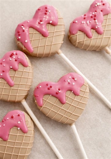 Heart Waffle Cone Cake Pops Tutorial | Raleigh Treat Maker