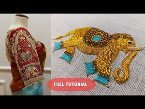 Aari work Elephant Design Tutorial || Blouse design || #aariembroidery2_0 #aariwork