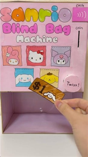 DIY Vending machine！#sanrio#hellokitty#cinnamoroll#kuromi#papercraft#asmr#diy#blindbag#blindbox