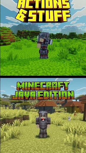Minecraft Animations: Actions & Stuff 1.11 (Bedrock) vs Default Minecraft (Java) #shorts #minecraft