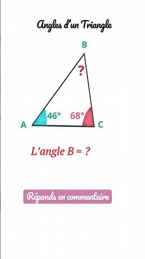 Calcul des angles d’un triangle quelconque #maths #mathscollege #shorts