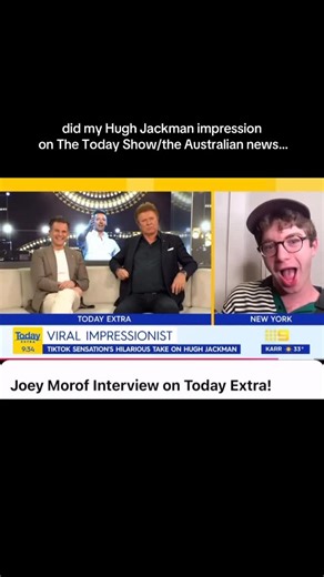 Joey Morof on Instagram: "Full interview/interHugh is on my YouTube!! @thetodayshow #todayshow #hughjackman #impression"