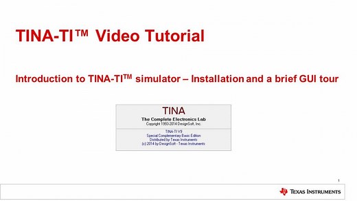 Introduction to TINA-TI(TM) Simulator | Video | TI.com