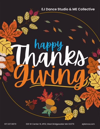 Today, our hearts are full of gratitude. We’re thankful for our students, whose passion, consistency, and energy make every class meaningful. We’re thankful for our dance community, who turn our studio into a place of joy, connection, and shared movement. We’re thankful for our friends and family, whose love and support keep us going through every season. And we’re incredibly grateful for everyone who believes in our mission of bringing dance into people’s lives, helping them grow, express, conn