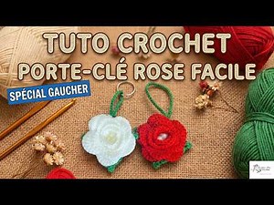 Crochet pink keychain tutorial, specially designed for left-handed people @AlextitiaTutoCrochet