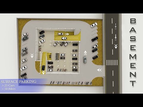 BASEMENT PARKING DESIGN (3D Animation) || How to design basement