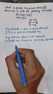 Prime and Non-Prime Attributes in DBMS | Keys & Normalization Explained with Examples #shorts