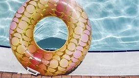 Colorful Floating Round Kids Float in a Pool Sparkling Water Stock Video - Video of safety, pool: 286825815