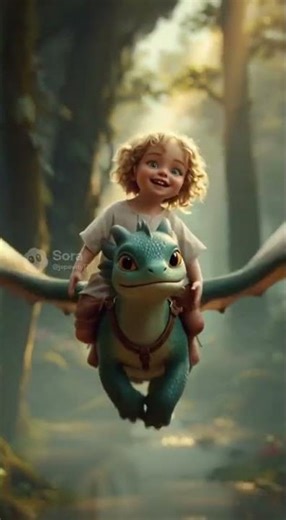 Little Girl Ride On Friendly Dragon Kid !! #shorts