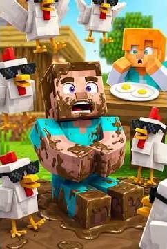“Steve vs The Chickens 😂 Minecraft Shorts” #minecraft #shorts #funnyminecraft