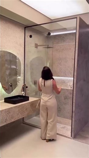 Custom Bathroom Design | LED Mirror + Shower Enclosure #inyouths