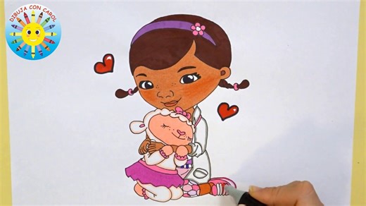 Have fun coloring  Doc McStuffins and Lambie !!! Colorea la Doctora Juguetes y Lanitas !!!