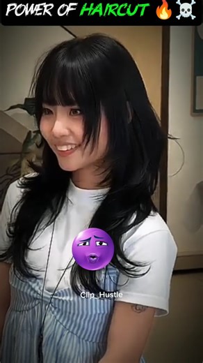 layer cut bangs 🔥☠️#youtubeshorts #edit #haircut